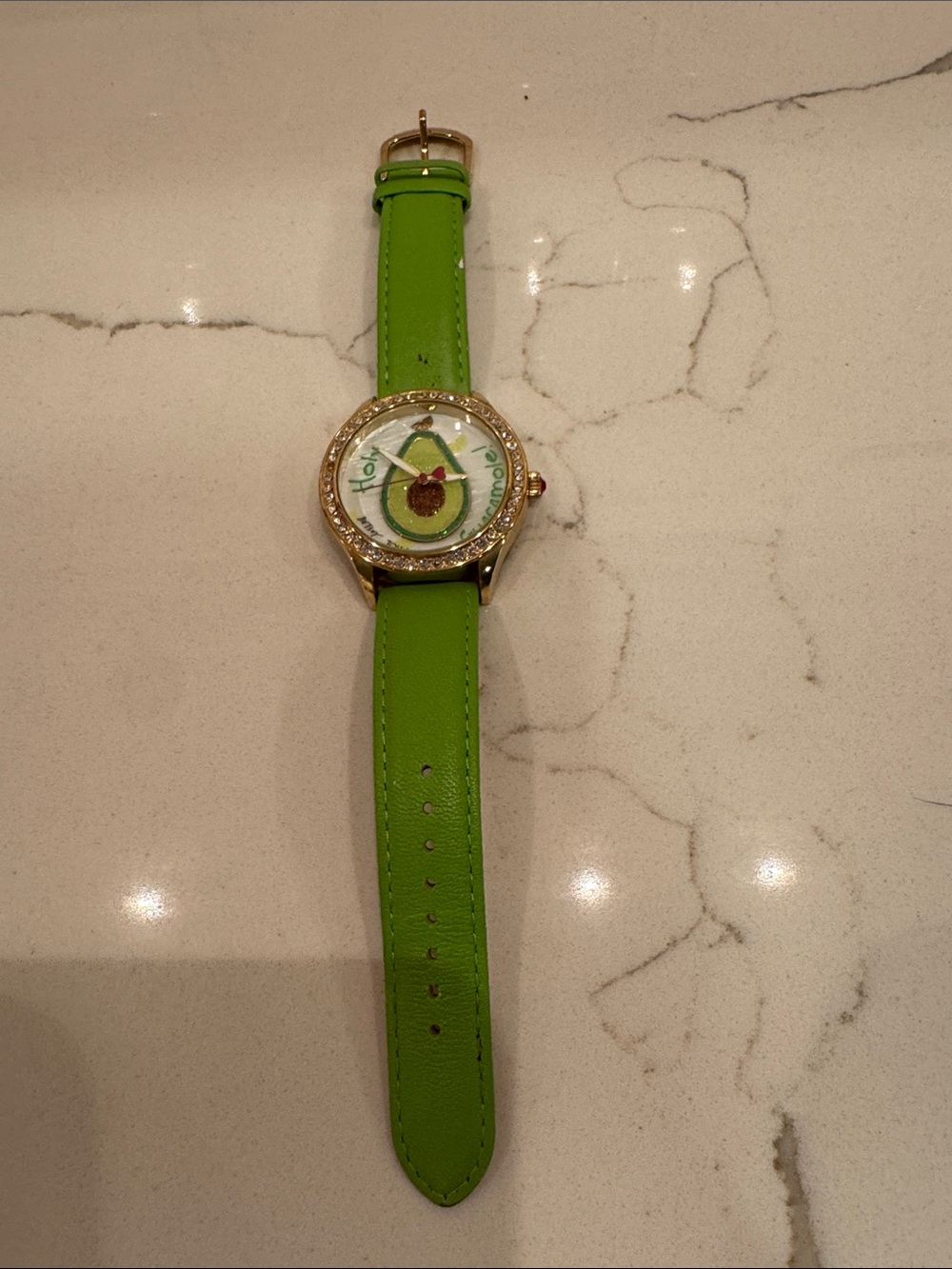 Betsey Johnson avocado holy guacamole watch works